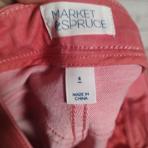 Market & Spruce High Rise Stretch Shorts Coral Size 8 NWT - Picture 3 of 5